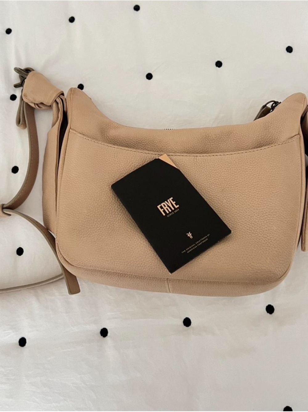 FRYE Neutral Tan Pebbled Leather Shoulder Bag - Picture 1 of 3
